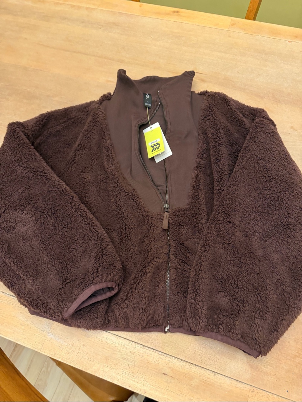 all in motion Brown Teddy Sherpa Zip-Up Jacket